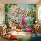 Poster xxl: Princesse et licorne dans un jardin magique 14