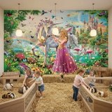 Poster xxl: Princesse et licorne dans un jardin magique 3