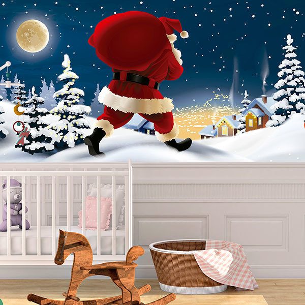 Poster xxl: Le Père Noël distribue des cadeaux