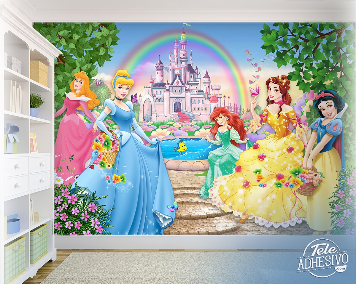 Poster xxl: Princesses et château Disney