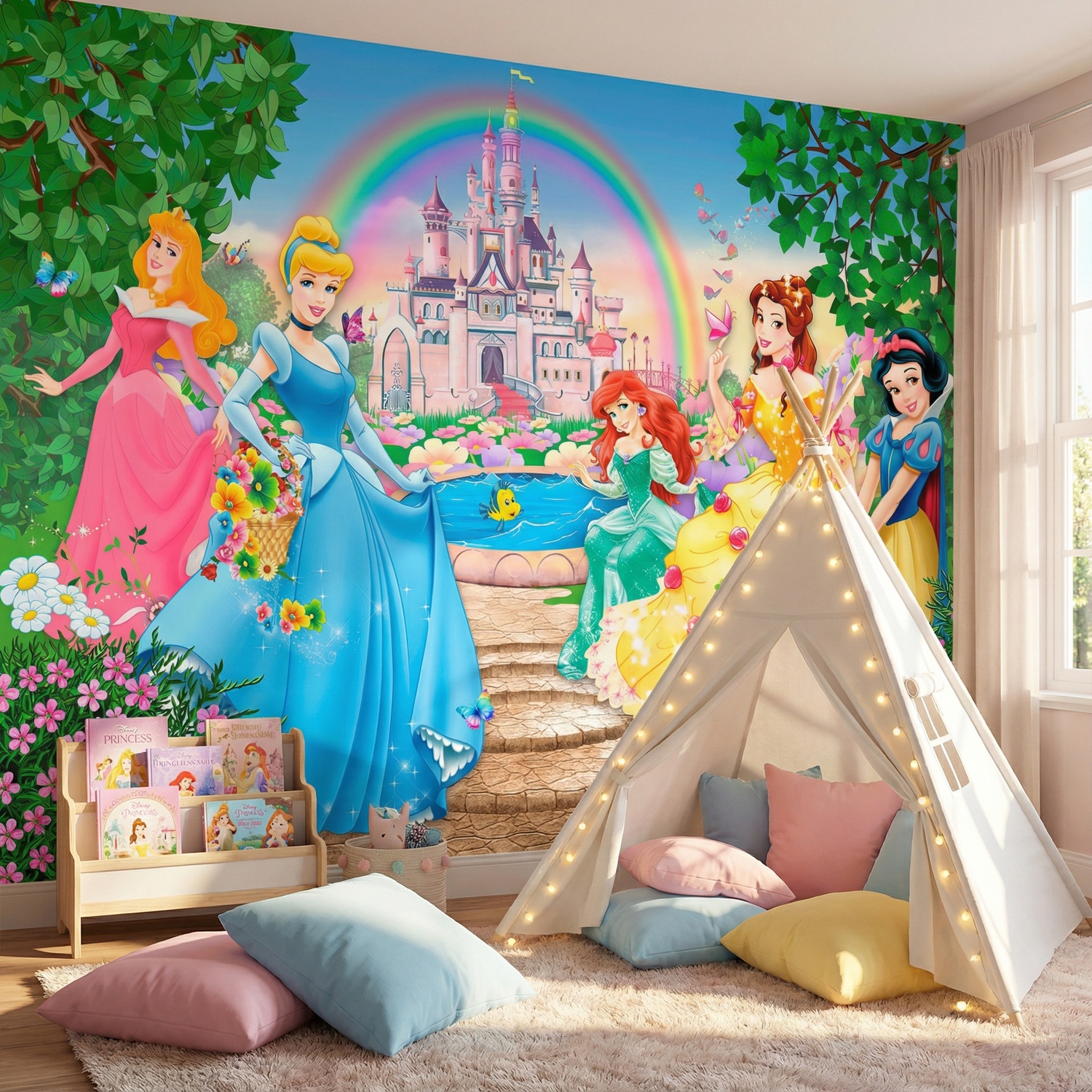 Poster xxl: Princesses et ch&acirc;teau Disney