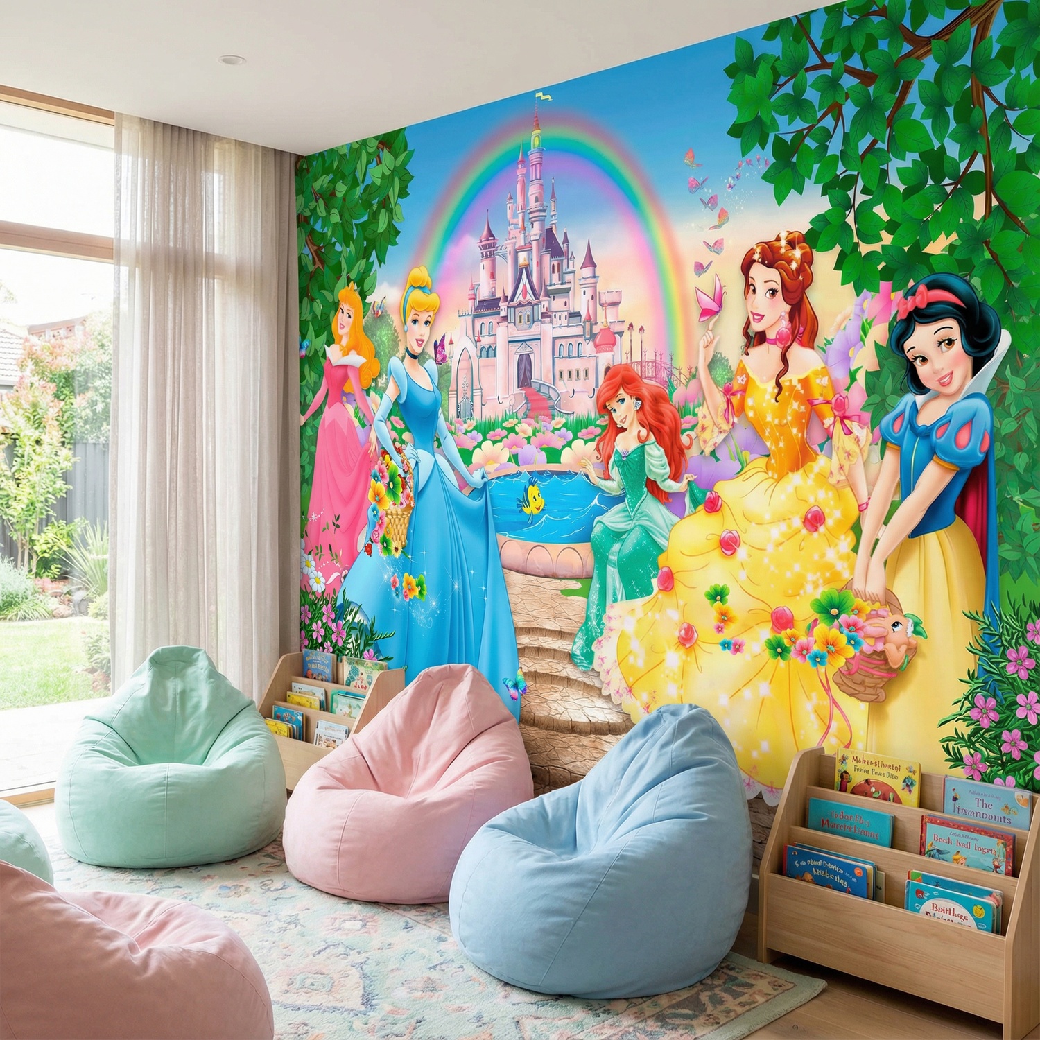 Poster xxl: Princesses et ch&acirc;teau Disney