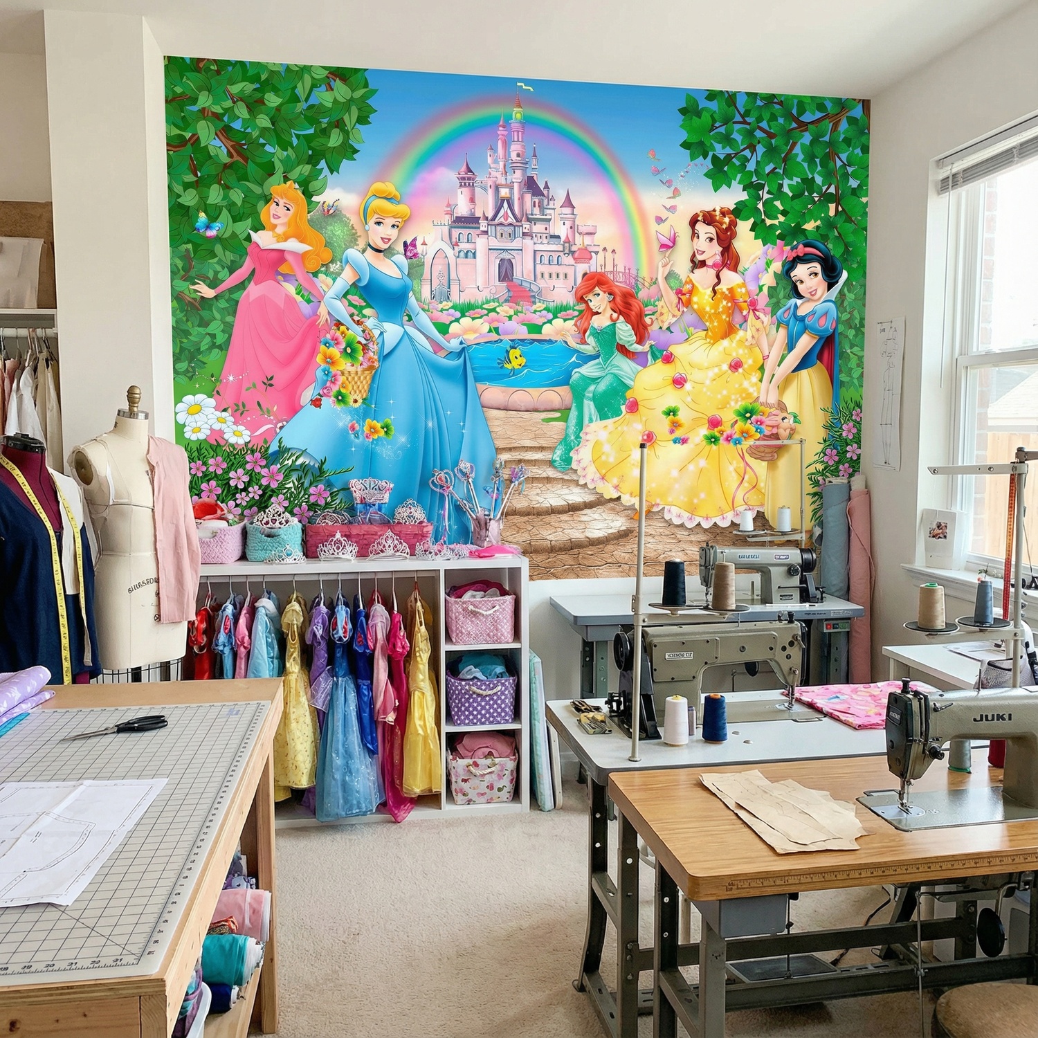 Poster xxl: Princesses et ch&acirc;teau Disney
