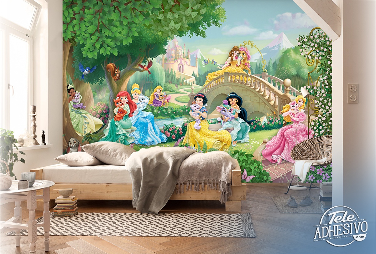 Poster xxl: Princesses Disney avec animaux