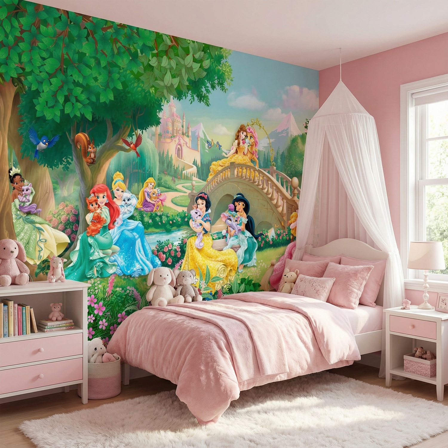 Poster xxl: Princesses Disney avec animaux