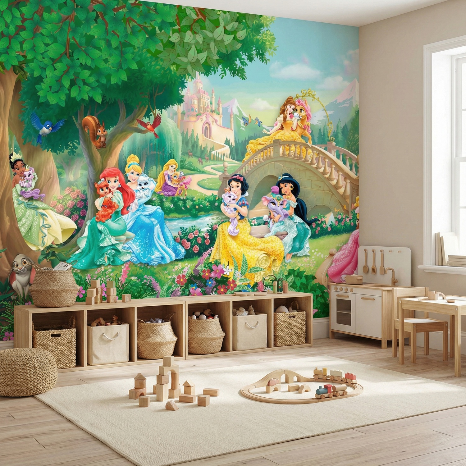 Poster xxl: Princesses Disney avec animaux