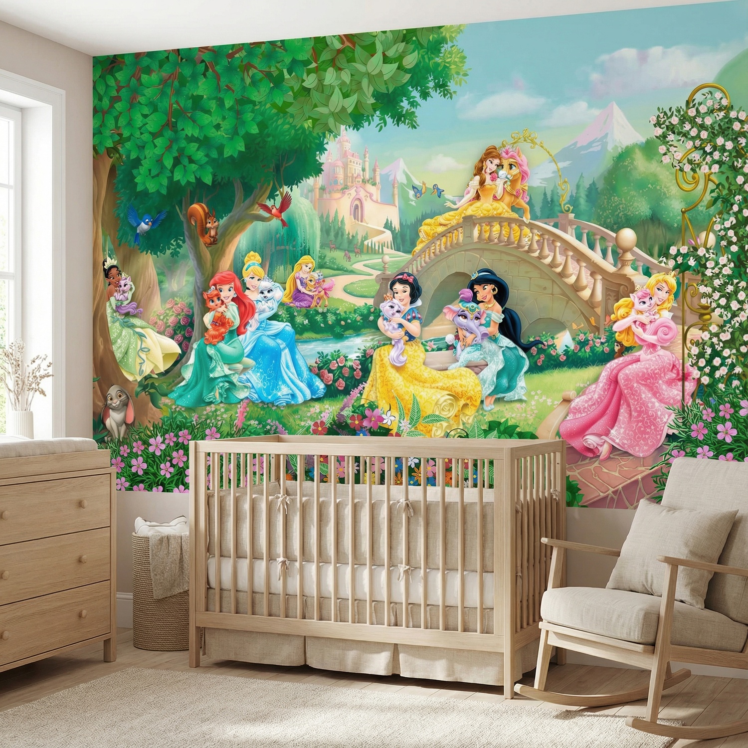 Poster xxl: Princesses Disney avec animaux