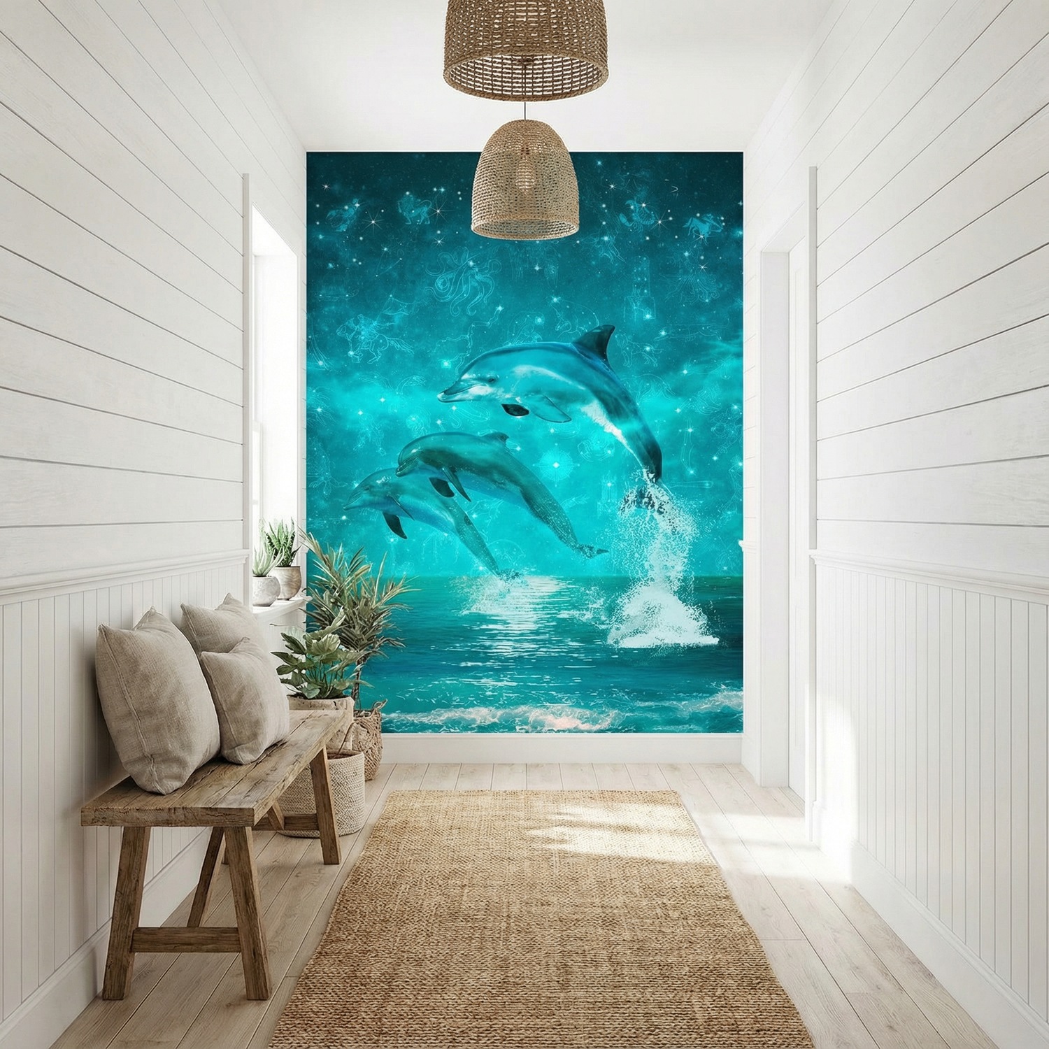 Poster xxl: Dauphins et constellations