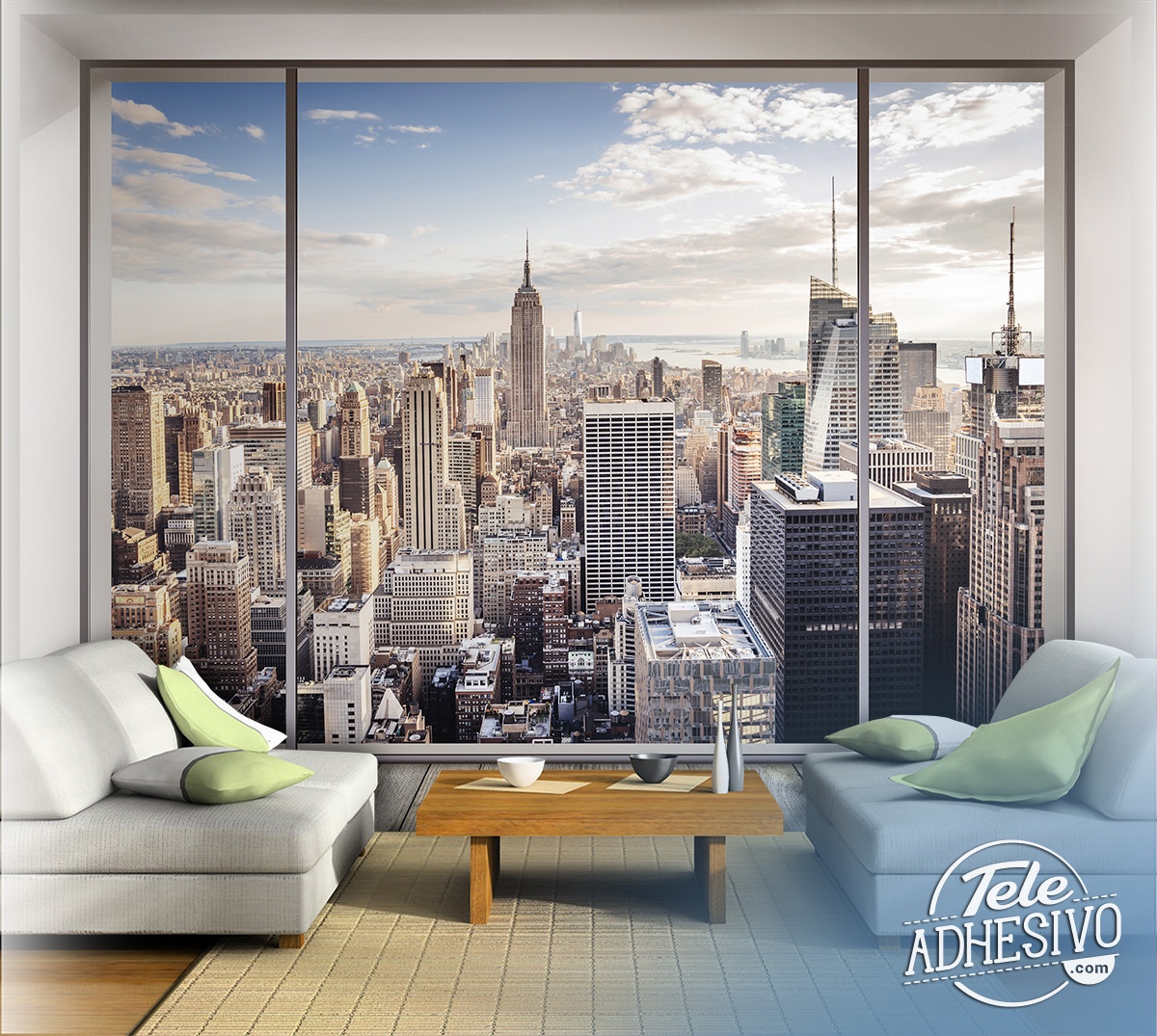 Poster xxl: Vue de New York depuis une pièce