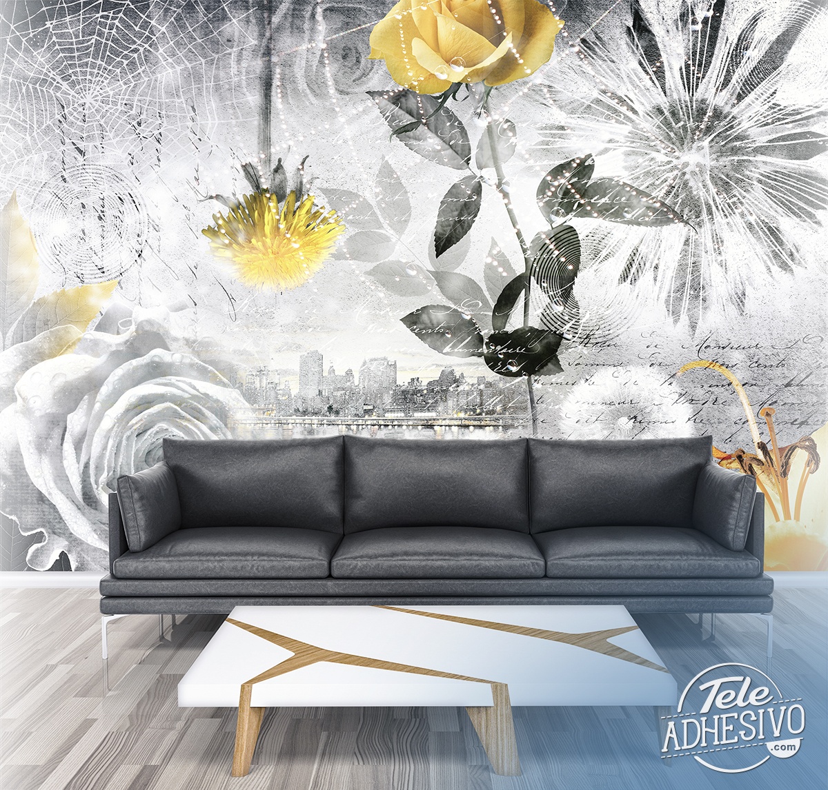 Poster xxl: Collage floral ville