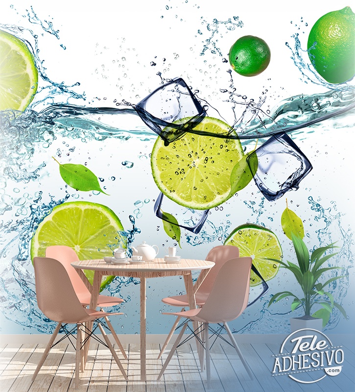 Poster xxl: Citron vert dans l'eau