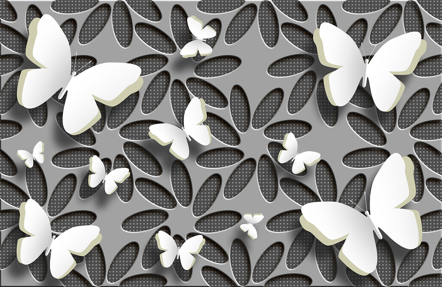Poster xxl: Collage fleurs et papillons