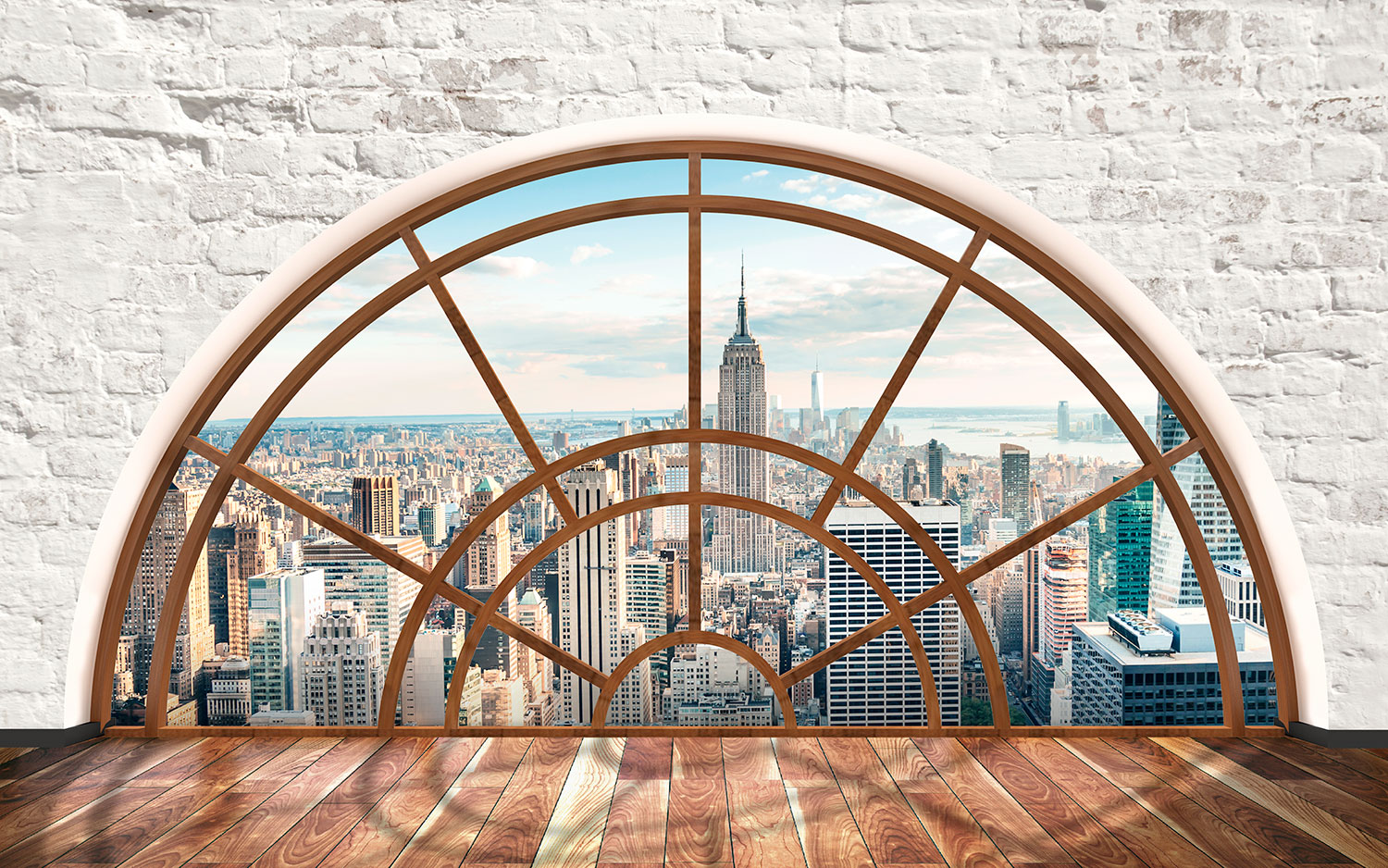 Poster xxl: Fen&ecirc;tre semi-circulaire New York