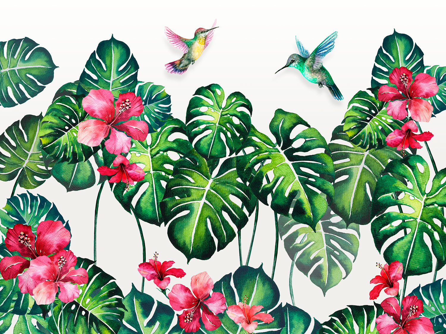 Poster xxl: Colibri entre les lis