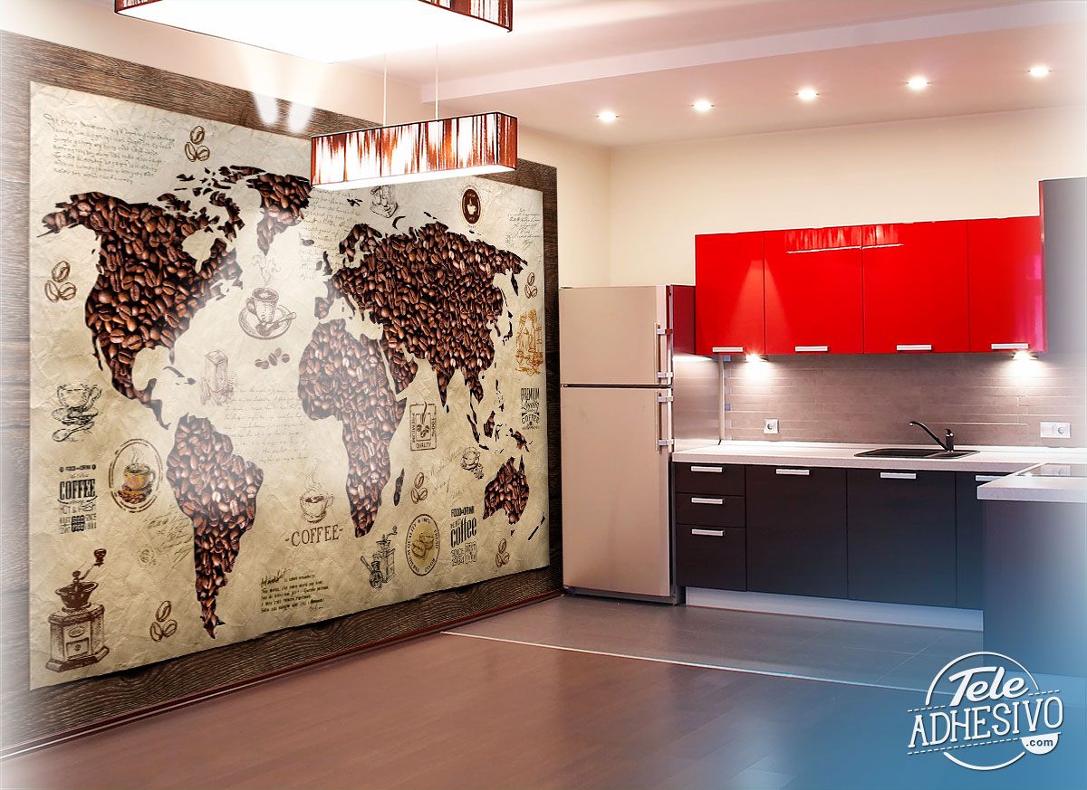 Poster xxl: Carte du monde du café