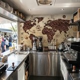 Poster xxl: Carte du monde du caf&eacute; 6