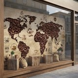 Poster xxl: Carte du monde du caf&eacute; 10