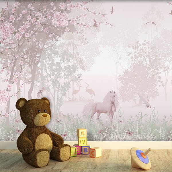 Poster xxl: Licorne dans la forêt  0