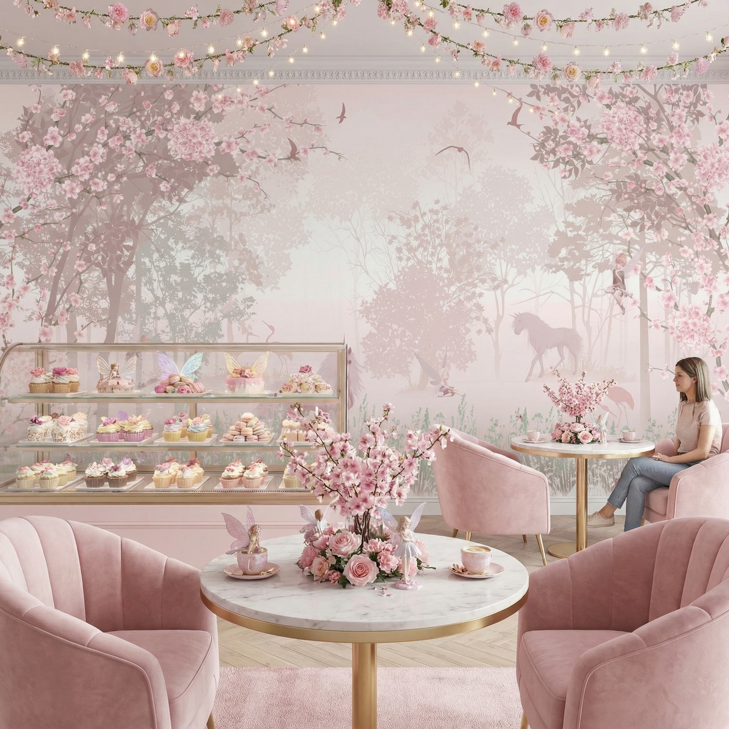 Poster xxl: Licorne dans la for&ecirc;t 