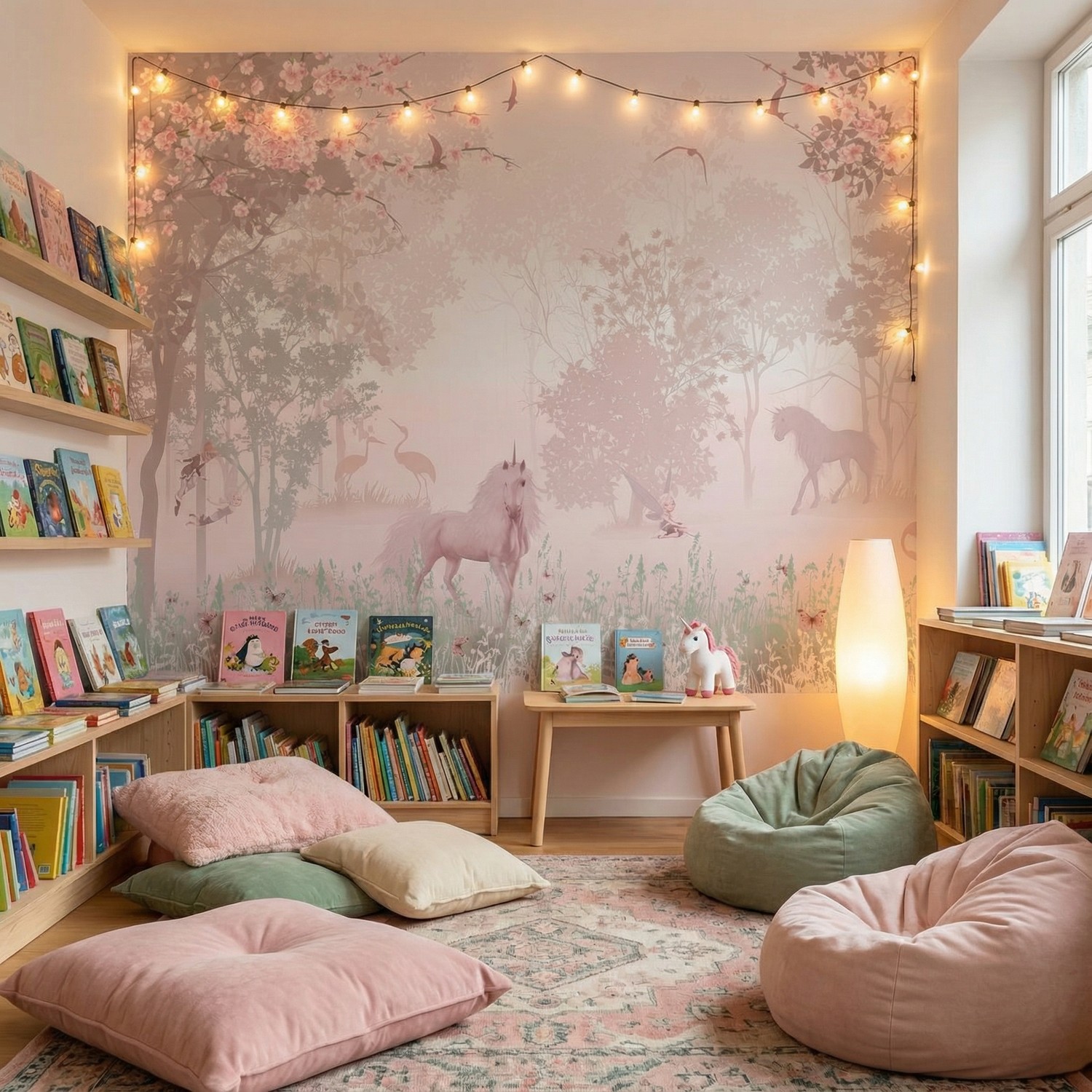 Poster xxl: Licorne dans la for&ecirc;t 