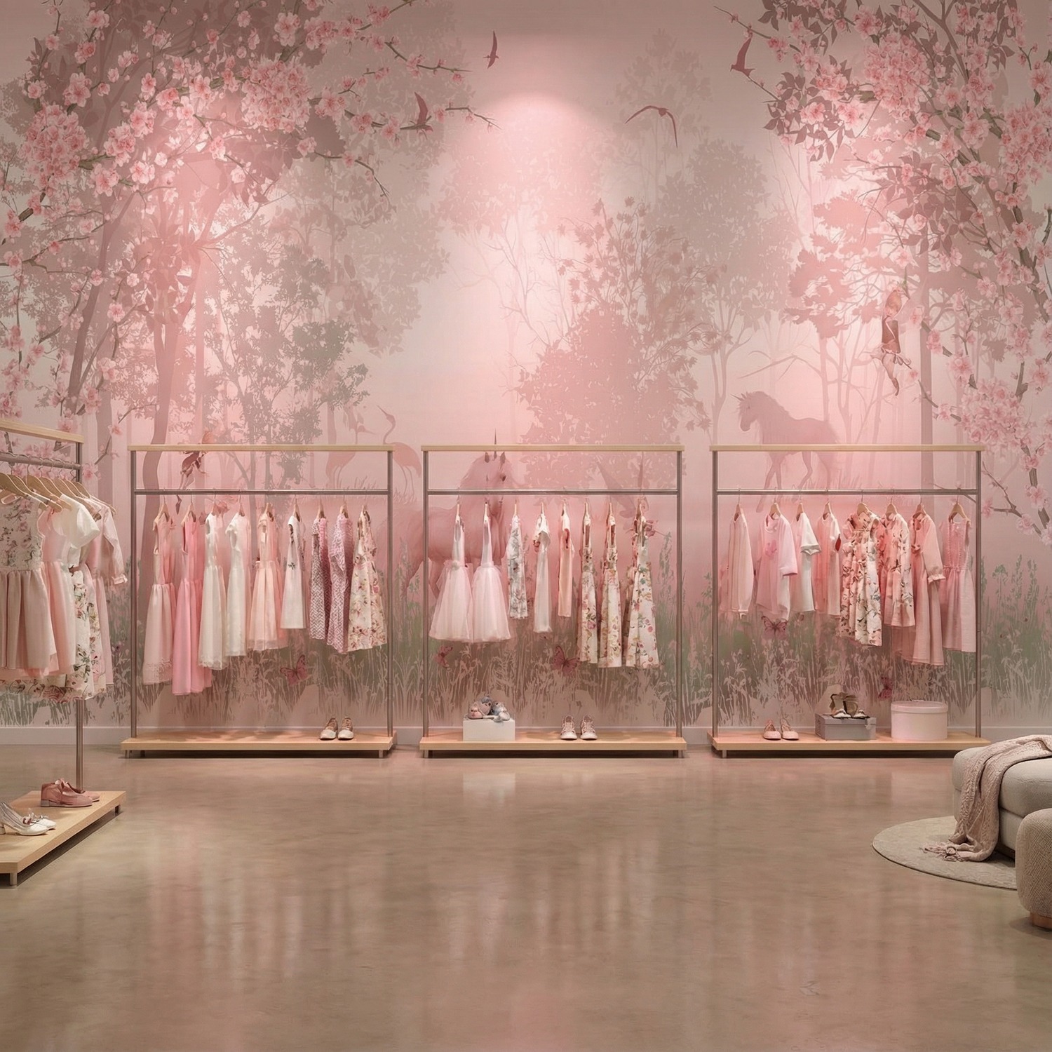 Poster xxl: Licorne dans la for&ecirc;t 