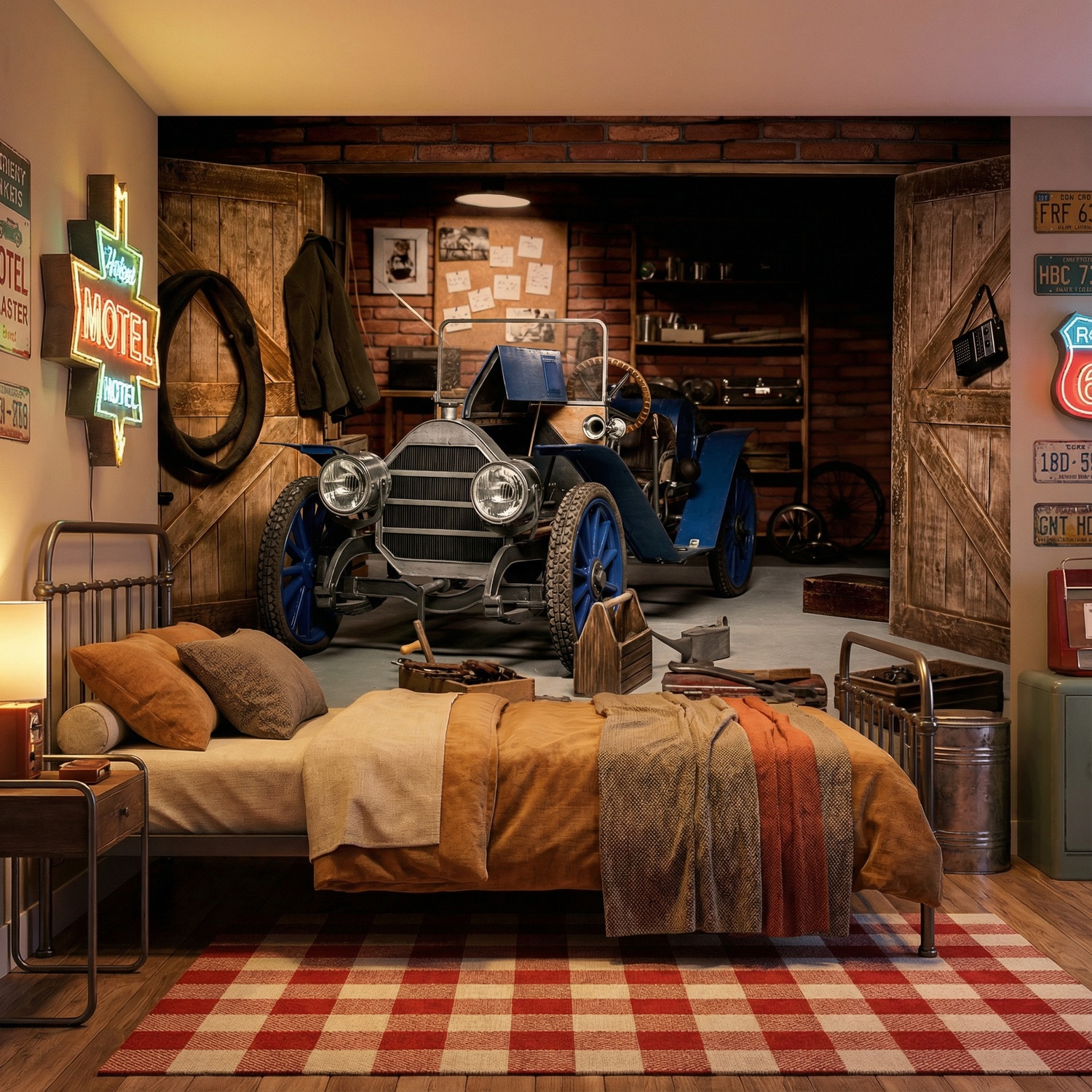 Poster xxl: Une vieille voiture dans le garage