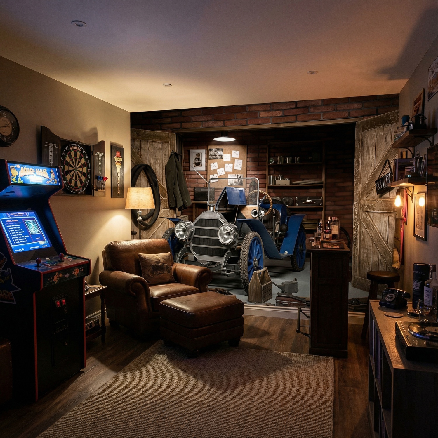 Poster xxl: Une vieille voiture dans le garage