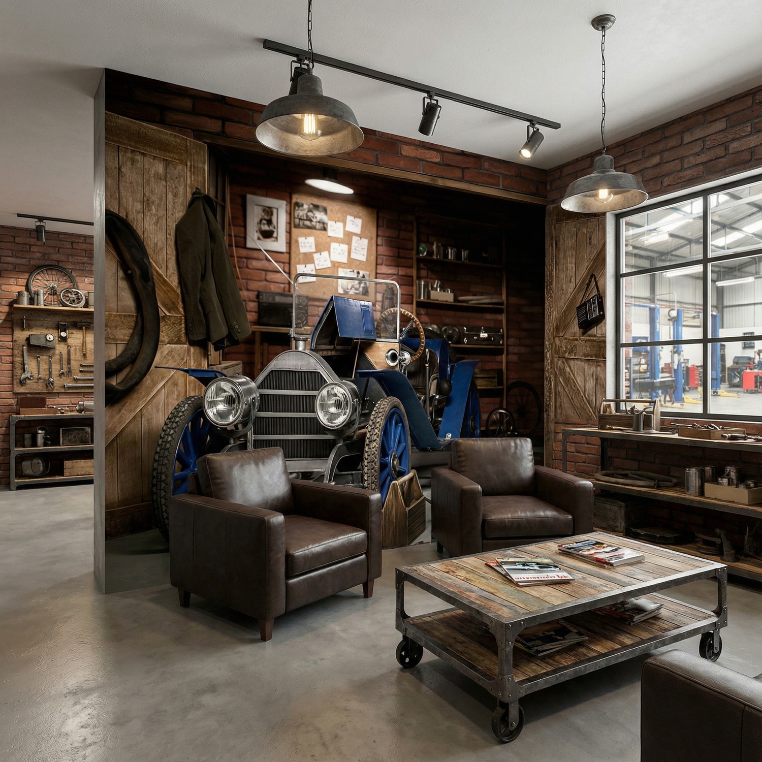 Poster xxl: Une vieille voiture dans le garage