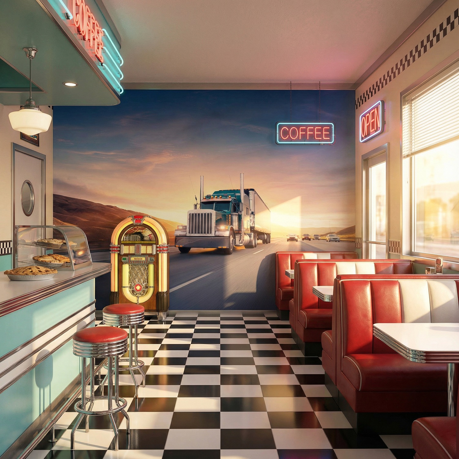 Poster xxl: Un camion sur la route