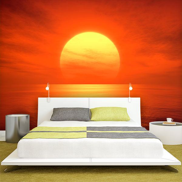 Poster xxl: Coucher de soleil rougeâtre