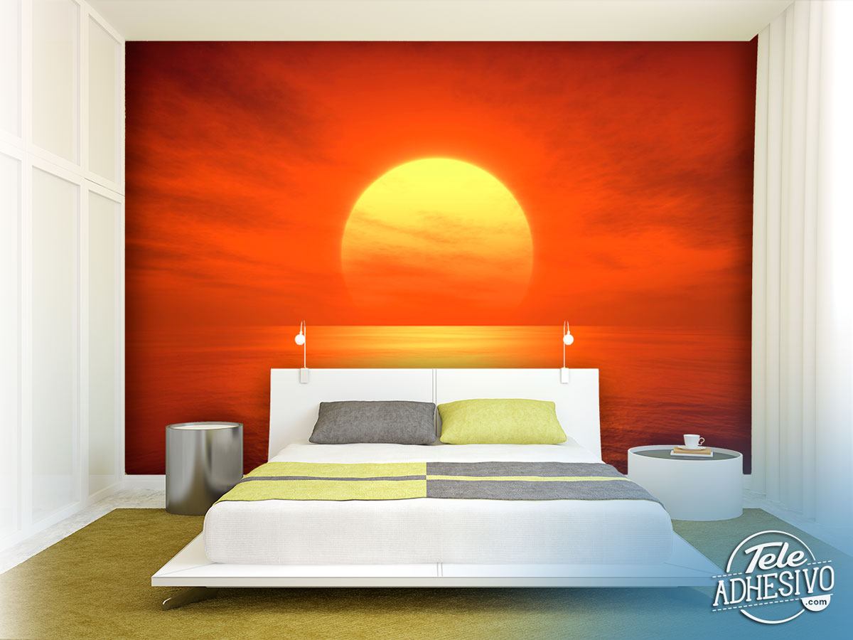 Poster xxl: Coucher de soleil rougeâtre
