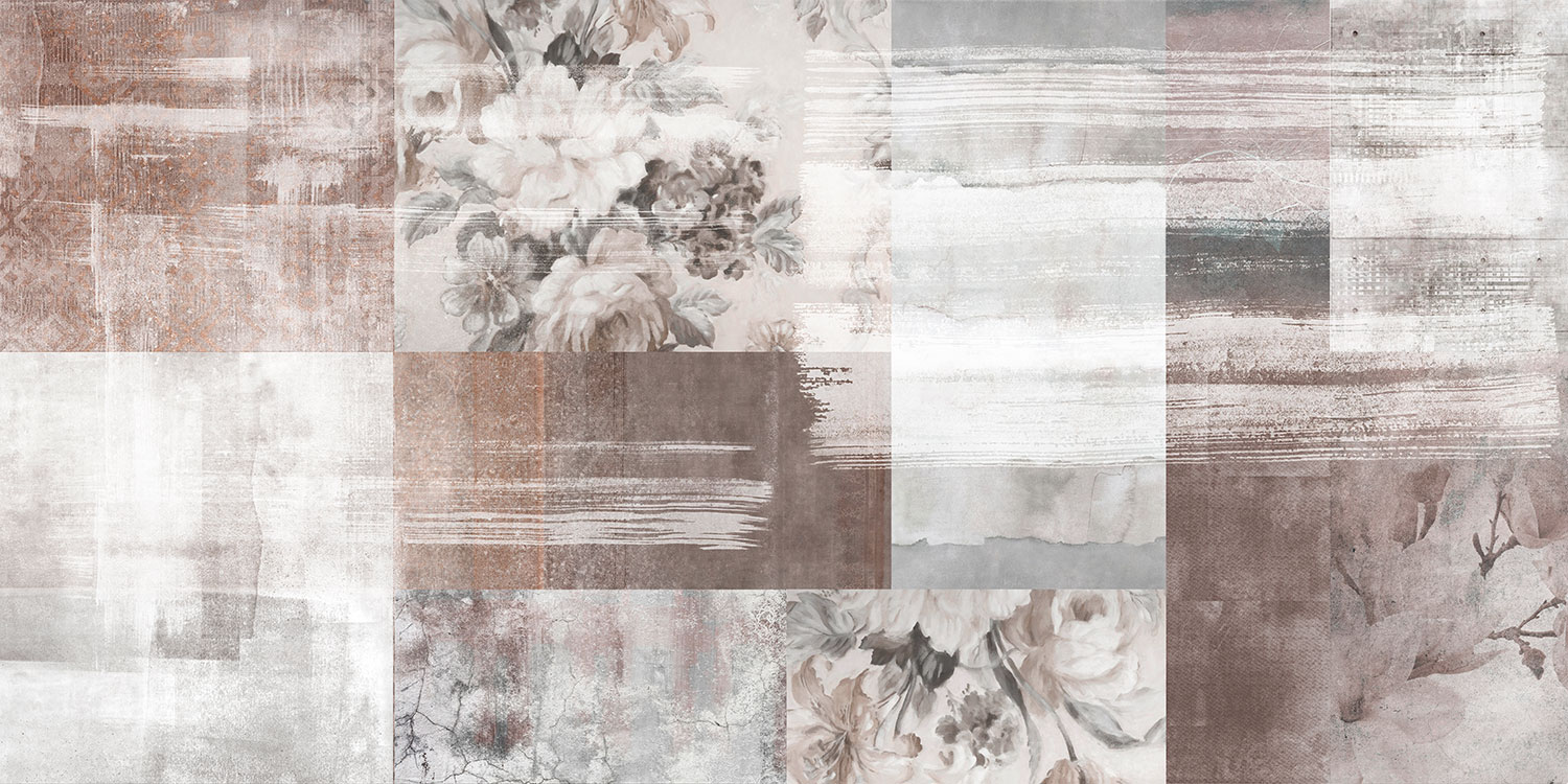 Poster xxl: Estampillage de peintures et fleurs