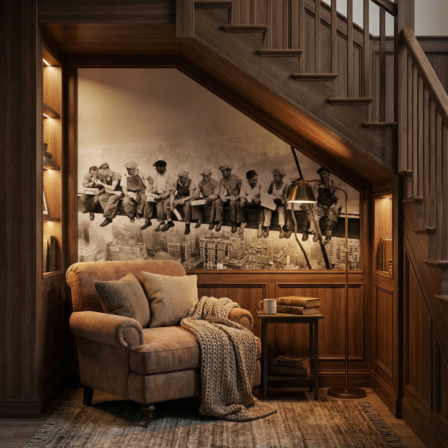 Poster xxl: Des travailleurs &agrave; la poutre