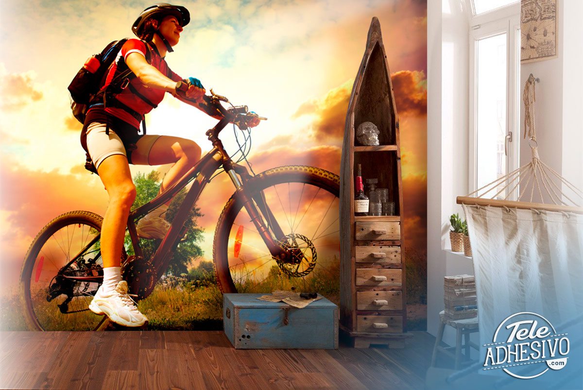 Poster xxl: Cycliste Coureur de Vélo de Montagne