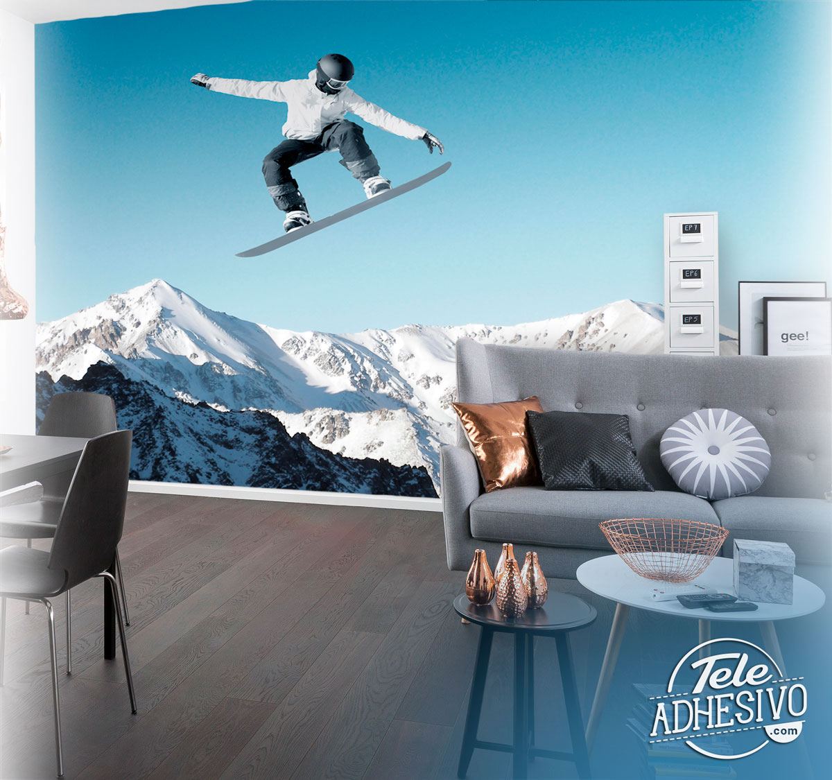 Poster xxl: Saut en planche à neige