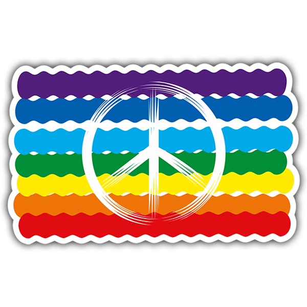 Autocollants: Drapeau Gay Pride, Paix