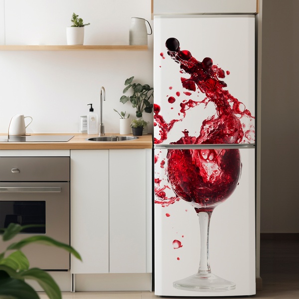 Sticker frigo visage avec un verre - TenStickers