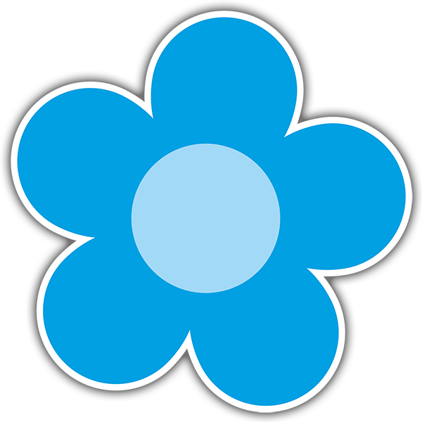 Autocollants: Fleur en Nuances de Bleu