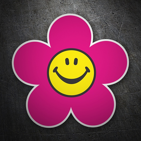 Autocollants: Fleur de Smiley Rose