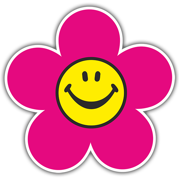 Autocollants: Fleur de Smiley Rose
