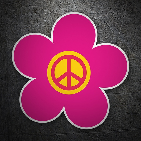 Autocollants: Fleur de la paix magenta