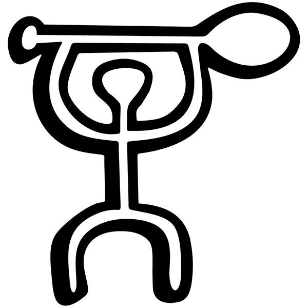 Autocollants: Figure tribale petroglyphe
