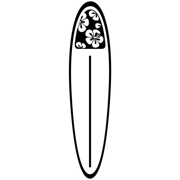 Autocollants: Planche de Surf Hibiscus