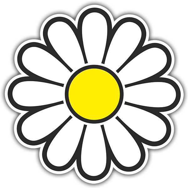 Autocollants: Fleur Jaune et Blanche