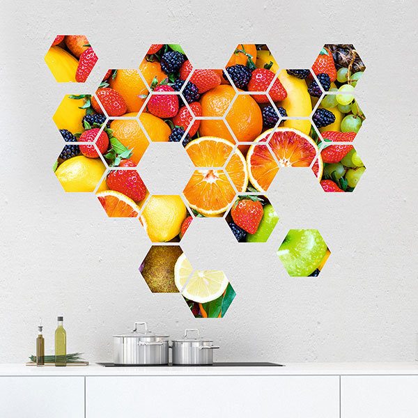 Stickers muraux: Kit Géométrique Fruits
