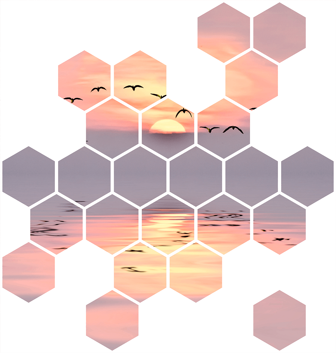 Stickers muraux: Kit Géométrique Coucher de soleil