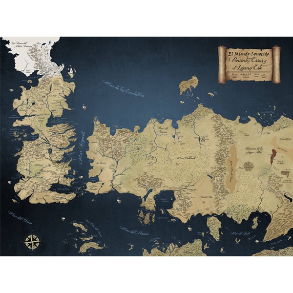 Stickers muraux: Carte des 7 royaumes Jeu des Trônes