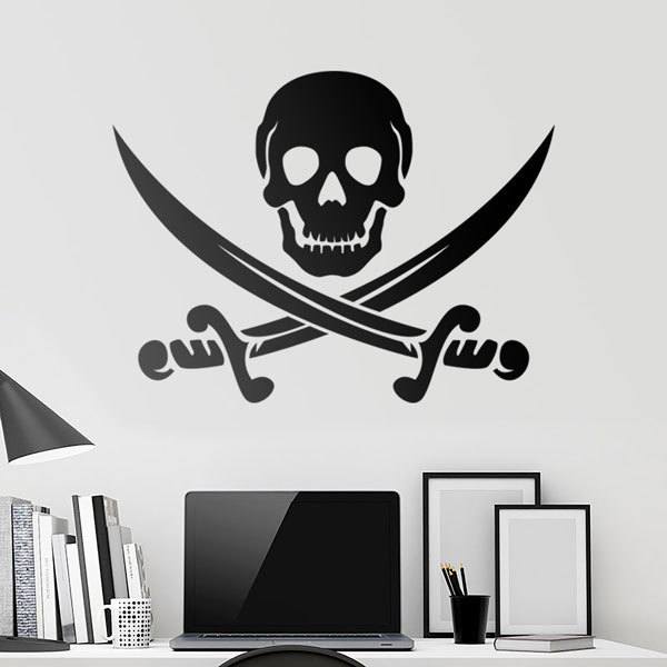 Stickers muraux: Jolly Roger pirate (Halloween)