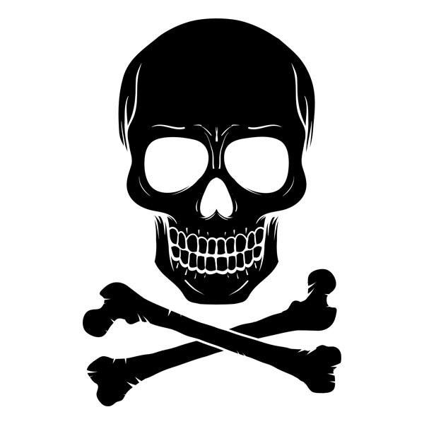 Stickers muraux: Crâne avec deux os