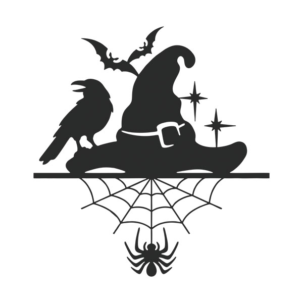 Autocollants: Chapeau araignée corbeau chauve-souris
